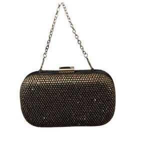 Vintage Caché Gold Rhinestone Crystal Clutch Handbag